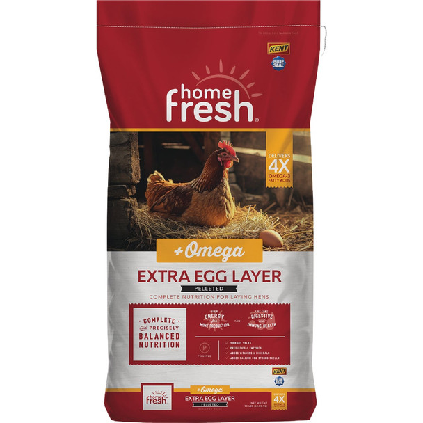 Kent Home Fresh Extra Egg Layer + Omega 50 Lb. Pellet Feed 3684