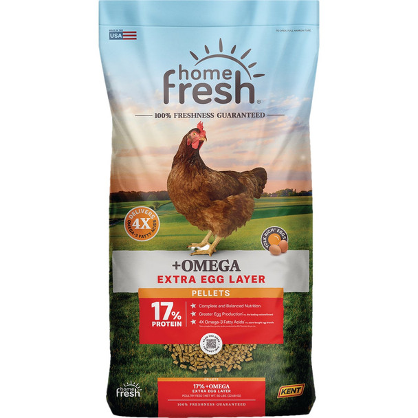 Kent Home Fresh Extra Egg Layer + Omega 50 Lb. Crumble Feed 3685
