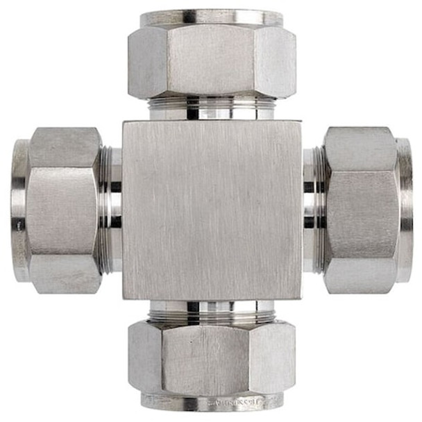 Brennan Industries Cross, SS, Comp 1/4", 1/4", 1/4", 1/4" N2650-04-04-04-04-SS