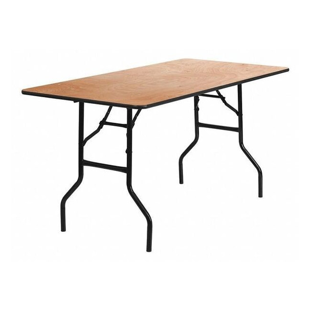 Rectangle Folding Table, Wood Top, Wood Grain