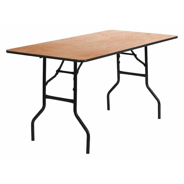 Rectangle Folding Table, Wood Top, Wood Grain