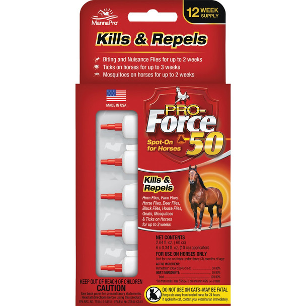 Manna Pro Pro Force 50 Spot-On Fly Killer/Repeller (6 Pack) 1030517