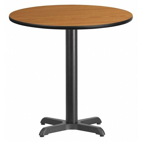 Round Natural Laminate Table, Laminate Top, Wood Grain