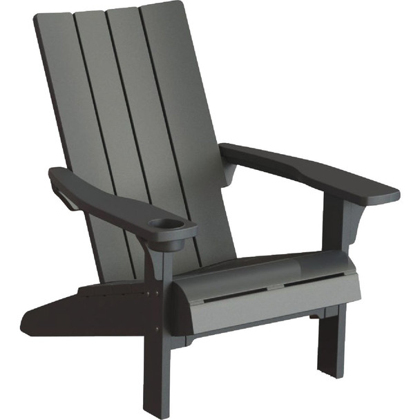 Adams Keter Graphite Resin Modern Adirondack Chair 261529
