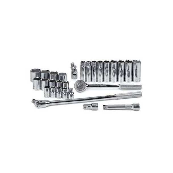 1/2" Drive Socket Set SAE 28 Pieces 3/8 in to 1 1/4 in , Chrome