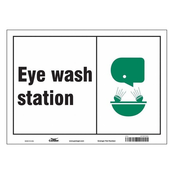 Eye Wash Station, 14 in W x 10 in H, Horizontal Rectangle, Aluminum, 470Y96