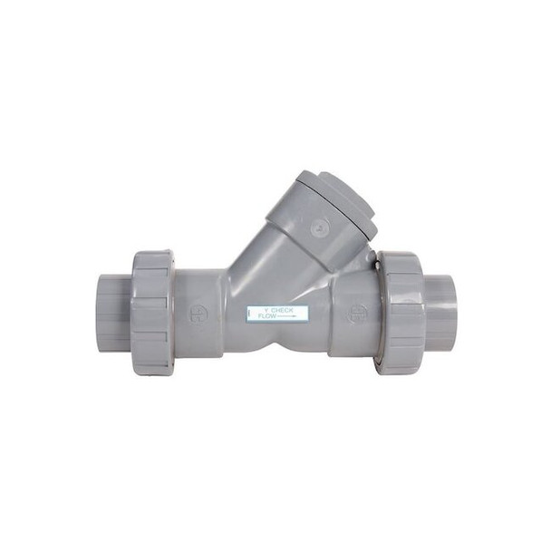 Hayward Flow Control Y-Check Valve, True Union, 1", PVC/FPM, Socket YC10100SU
