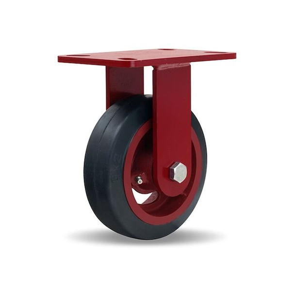Hamilton Plate Caster,Rigid,Rubber,7 3/4"H R-HS-6R