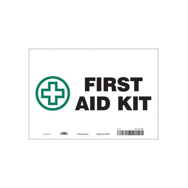Condor First Aid Kit, 10 in W x 7 in H, Vertical Rectangle, Vinyl, 471T20 471T20