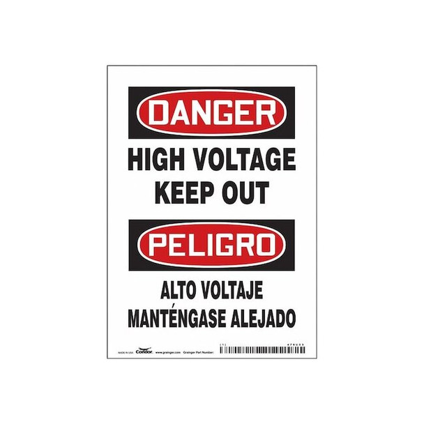 Condor Safety Sign,5" Wx7" H,0.004" Thickness, 479U03 479U03