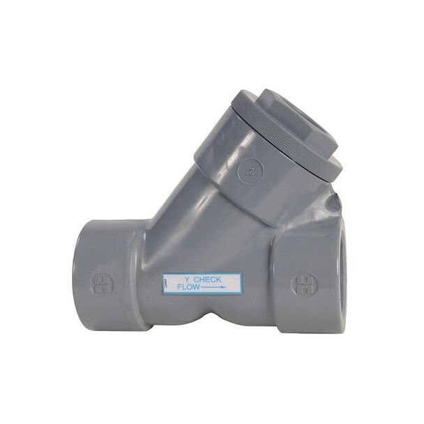 Hayward Flow Control Y-Check Valve, 3/4", PVC/FPM, Socket YC10075S