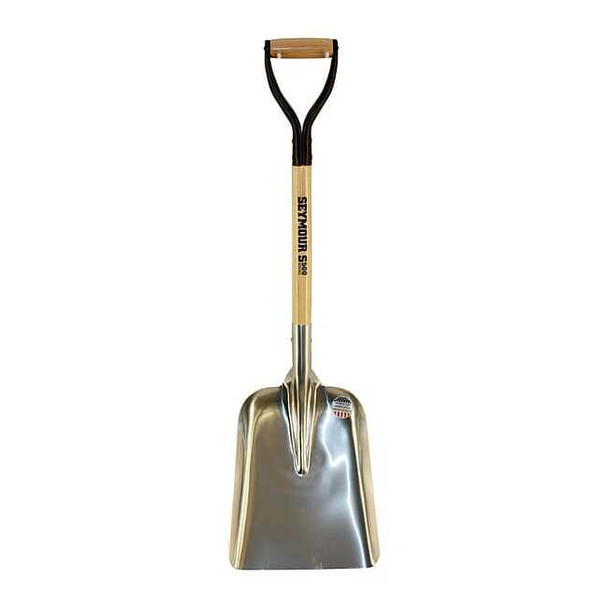 No. 2 0.8 in Scoop Shovel, Aluminum Blade, 29 in L, Natural Wood Handle