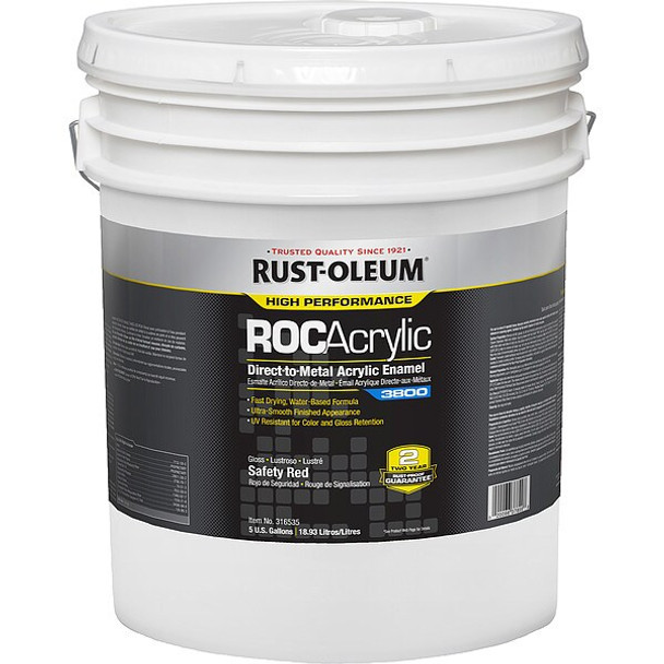 Rust-Oleum Acrylic Enamel Coating,Safety Red,5 gal. 316535