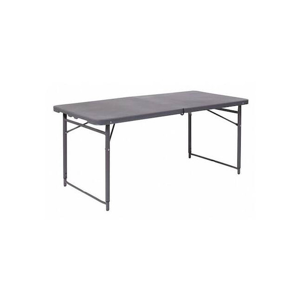 Flash Furniture Rectangle Folding Table, Plastic Top, Grey DAD-LF-122Z-DG-GG