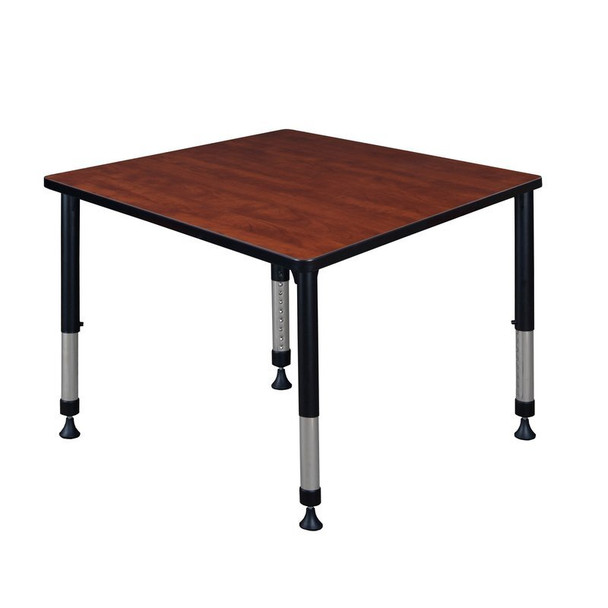 Square Square Classroom Tables, 42 W, 42 L, 23-34 H, Wood, Metal