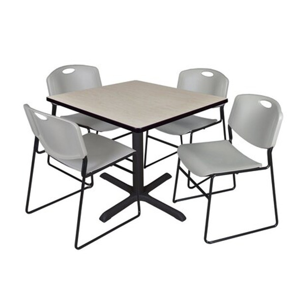 Cain Cain,36",Square Brkrm Tbl,4 Zeng Chrs TB3636PL44GY