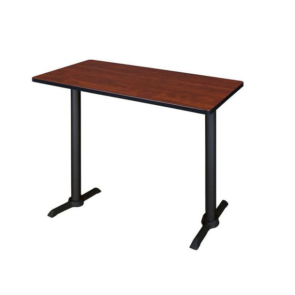 Rectangle Cain Cafe Training Table, 48 W, 24 L, 42 H, Wood,Metal Top, Cherry