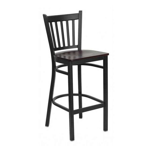 Restaurant Stool,Vertical Back,Mah Seat