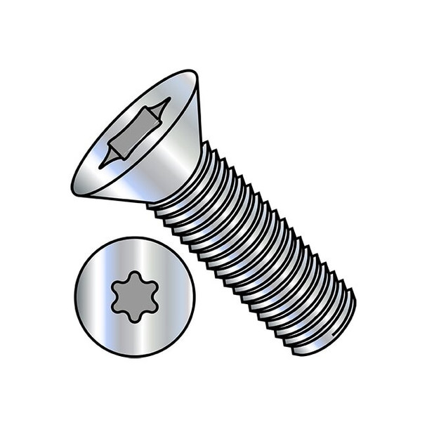 #2-56 x 3/16 in Torx Flat Machine Screw, Zinc Plated Steel, 10000 PK