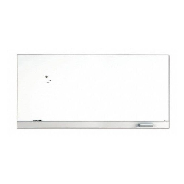 Iceberg Dry Erase Board, Steel, 46 in, 96 in, Aluminum Frame, White, Gloss 31280