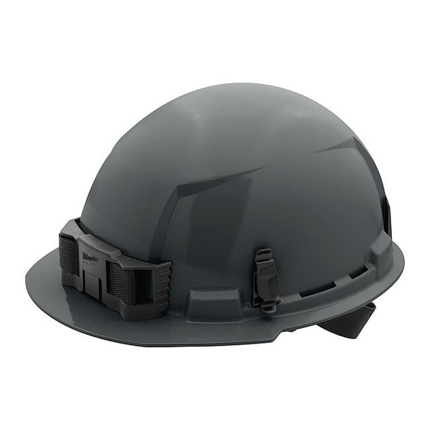 BOLT Gray Front Brim Hard Hat w/4pt Ratcheting Suspension - Type 1, Class E
