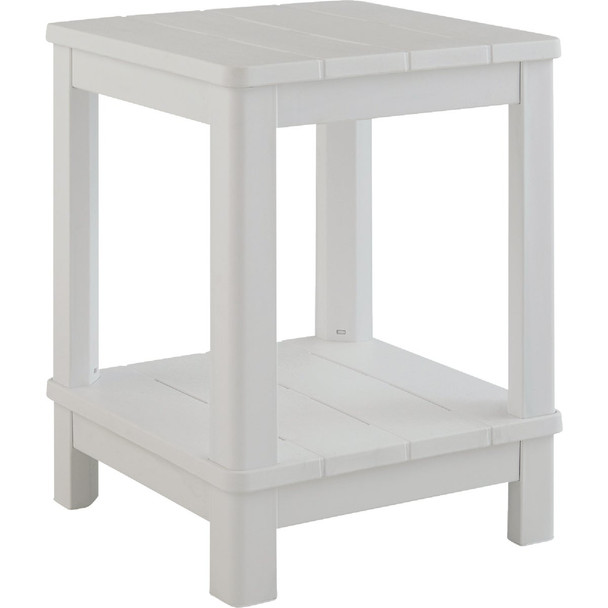 Adams Keter White 16 In. Square Resin Deluxe Side Table 259977