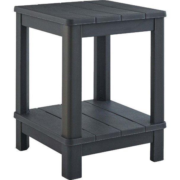 Adams Keter Graphite 16 In. Square Resin Deluxe Side Table 259974