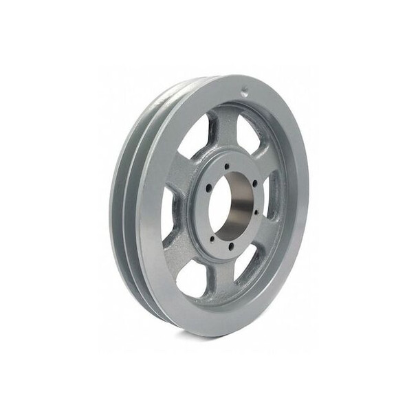 1/2 in to 2-1/2 in Quick Detachable Bushed Bore 2 Groove V-Belt Pulley 19 in OD