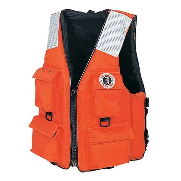 Mustang Survival 4-Pocket Flotation Vest,Size XL,Orange MV3128T2-2-XL-216