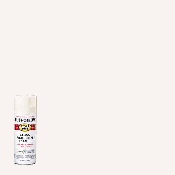 Rust-Oleum Stops Rust 12 Oz. Canvas White Gloss Anti-Rust Spray Paint 7789830