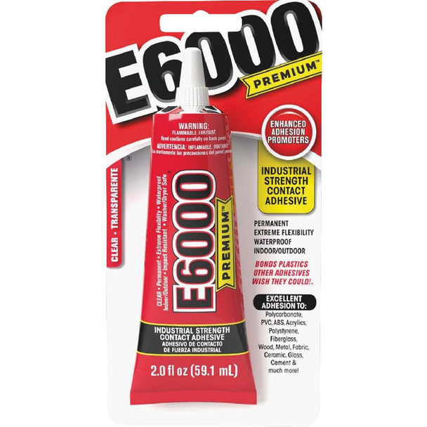 E6000 PREMIUM 2 Oz. Clear Adhesive with Nozzle Tip 205200