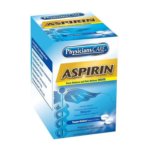 Aspirin Pain Reliever, 325 mg, 2 Pkg/125 Each