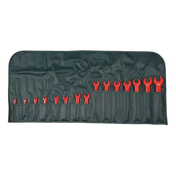 Wiha Insulated Open End Wrench Set, 6-24mm, 15 Pc 20091