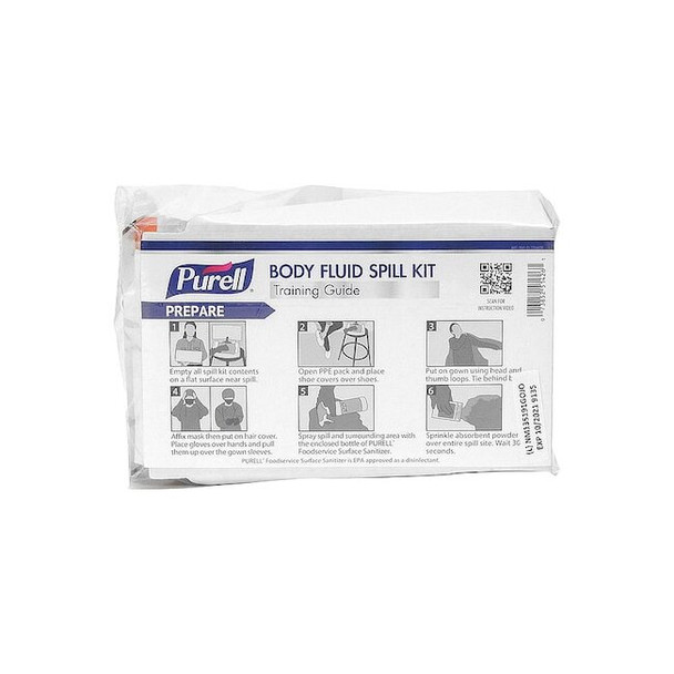 Spill Kit Refill, 1 L Volume Absorbed per Kit, 8 oz Capacity, Bag, Clear, 11