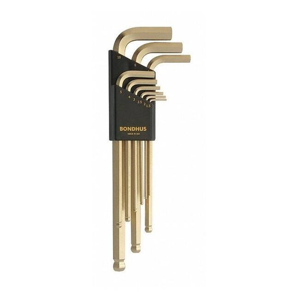 Bondhus 9 Piece Metric L-Shape Hex Key Set, 38099 38099