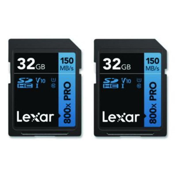 Lexar™ CARD,SDHC,32GB,800X,2/PK LSD800P-32G-B2U