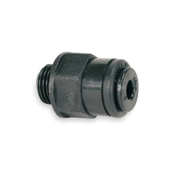 Push-Fit Adapter Fitting, 15/32 in Tube Size, Acetal, Black, 10 PK