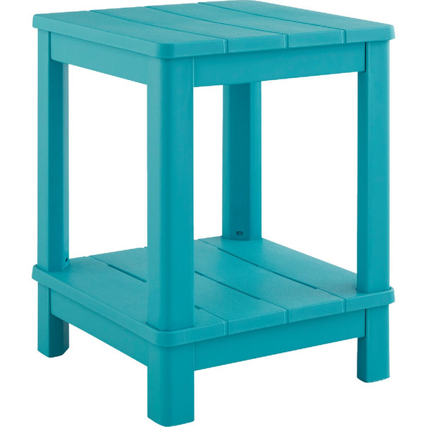Adams Keter Teal 16 In. Square Resin Deluxe Side Table 259976