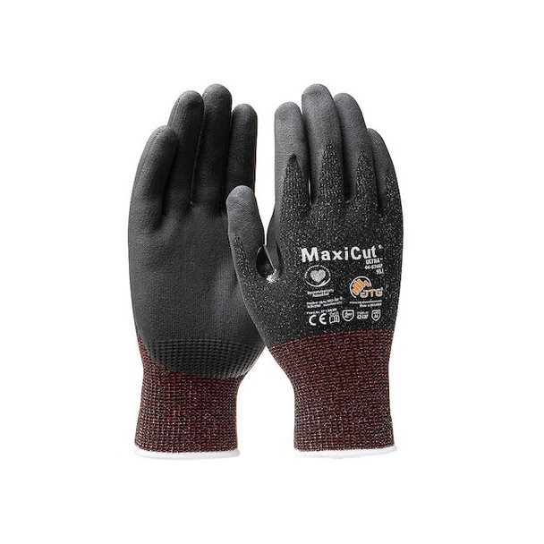 Atg Knit Gloves, Cut Level A6 ,Dipped ,Nitrile ,Smooth ,M 12 PK 44-6745F/M