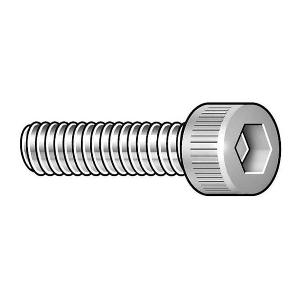 #4-40 Socket Head Cap Screw, Socket, Passivated Steel, 1/4 in Length, 5 PK