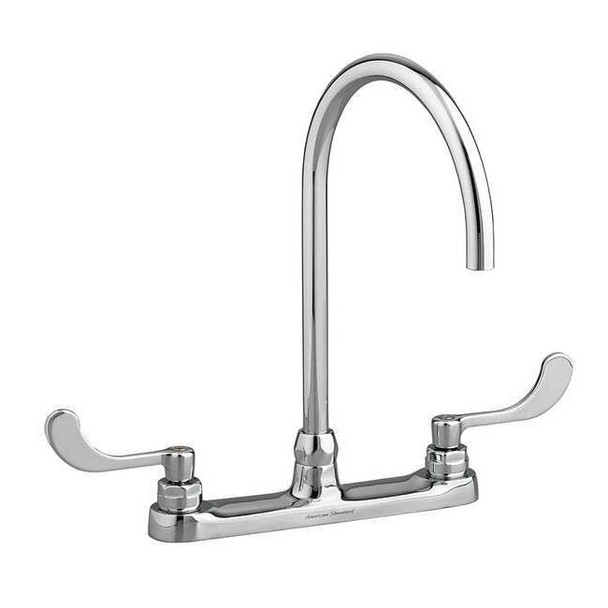 Gooseneck Kitchen/Bathroom Faucet, Manual, 8" Mount, 3 Hole
