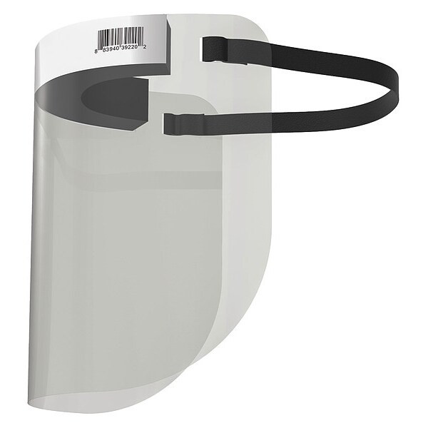 Face Shield, Clear Visor, Polyester, Elastic Band Suspension, Anti-Fog Lens