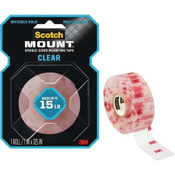 Scotch-Mount 1 In. x 125 In. Clear Double-Sided Mounting Tape 410H-MED