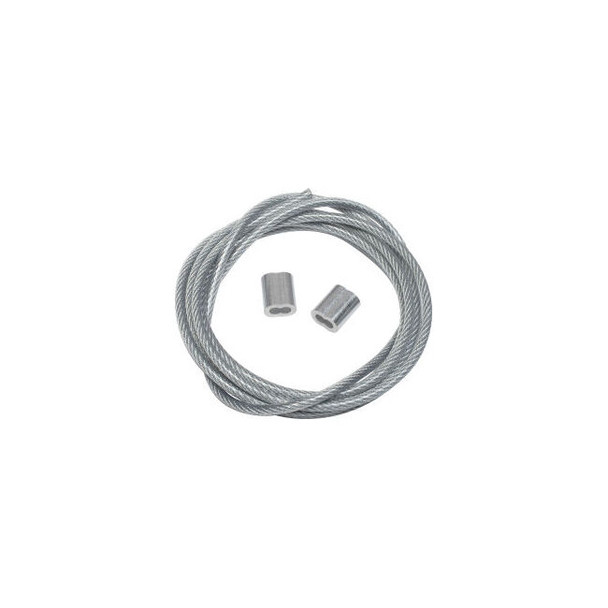 Global Industrial Steel Tie Down Cable 5'L Reinforced With End Loops for Outdoor