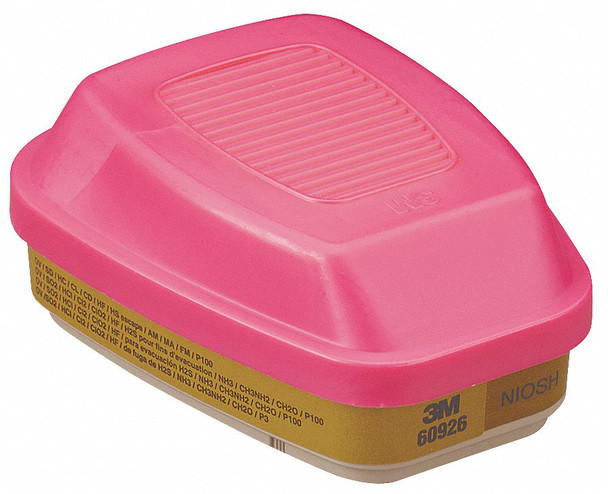 3M 60926 Multi Gas, Vapor Cartridge, Filter, P100 Pk 2