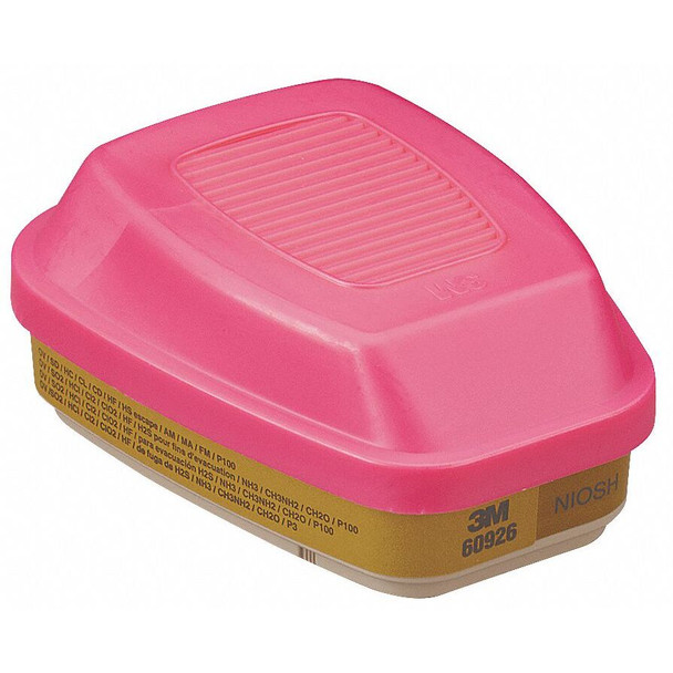 3M 60926 Multi Gas, Vapor Cartridge, Filter, P100 Pk 2