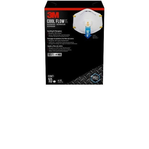 3M N95 8511 Particulate Respirators, Half Facepiece, N95 Particulate (Box of 10)