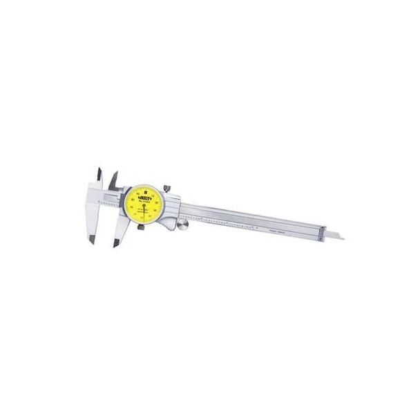 Insize Dial Caliper, 0 to 6 in,Stainless Steel 1318-6