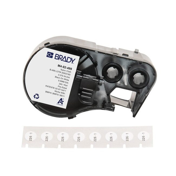 Brady Label/RibbonCartridge,White,Matte,3/8inW M4-82-499