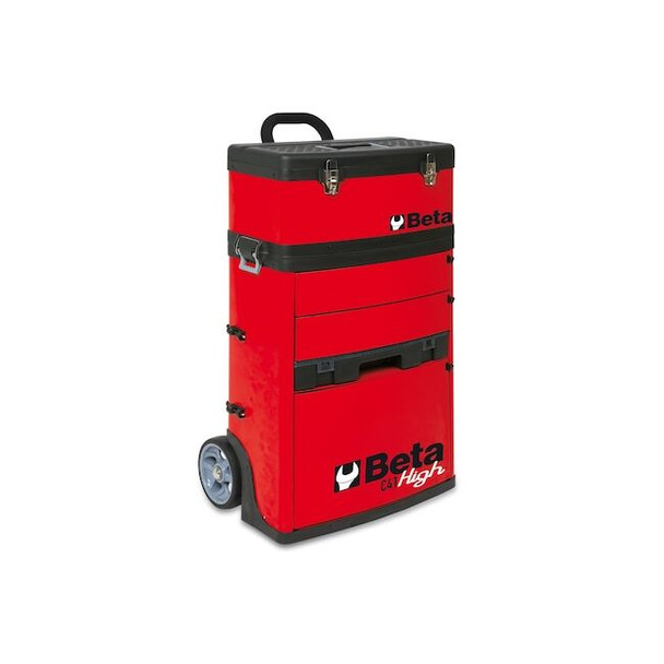 C41H Tool Cart, 3 Drawer, Red, Sheet Metal, 21 in W x 13 in D x 36 in H